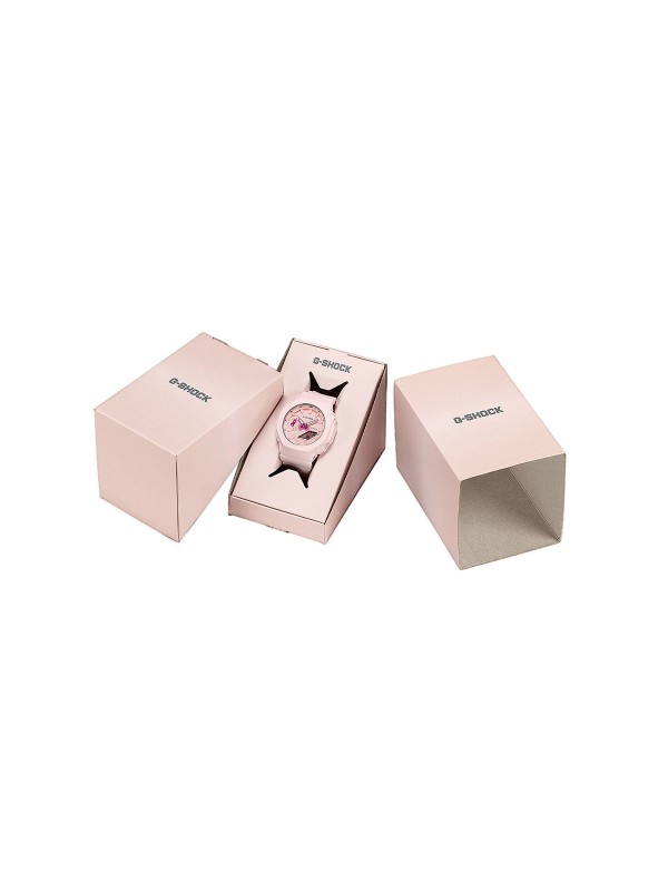 Ženski G-Shock sat Pink Ribbon u pastelno roze boji, kućište i narukvica na bio bazi, vodootporan do 200 m. Podrška borbi protiv raka dojke. Naruči online!