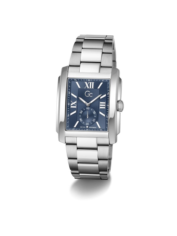 Muški Gc QuadraClass sat od nerđajućeg čelika sa plavim brojčanikom i safirnim staklom, pokretan švajcarskim mehanizmom. Dostupno na Timer sajtu.