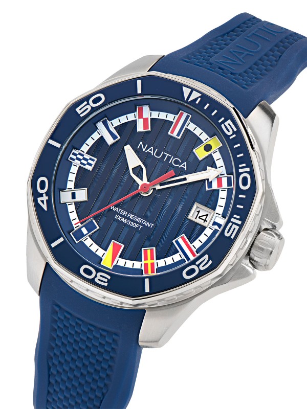 Muški Nautica sat iz linije Koh May Bay od nerđajućeg čelika sa teget brojčanikom. Naruči online!