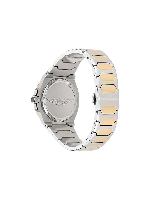 Muški Aston Martin sat Aml Icon sa nerđajućim čelikom u srebrnoj i zlatnoj boji te maslinasto zelenim brojčanikom. Naruči online!