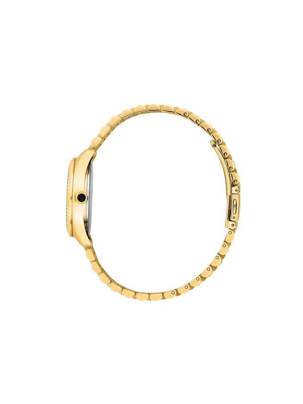 Karl Lagerfeld Timeless Code ženski sat u boji žutog zlata sa crnim sunray brojčanikom i KL logom. Analogni kvarcni mehanizam. Naruči online!