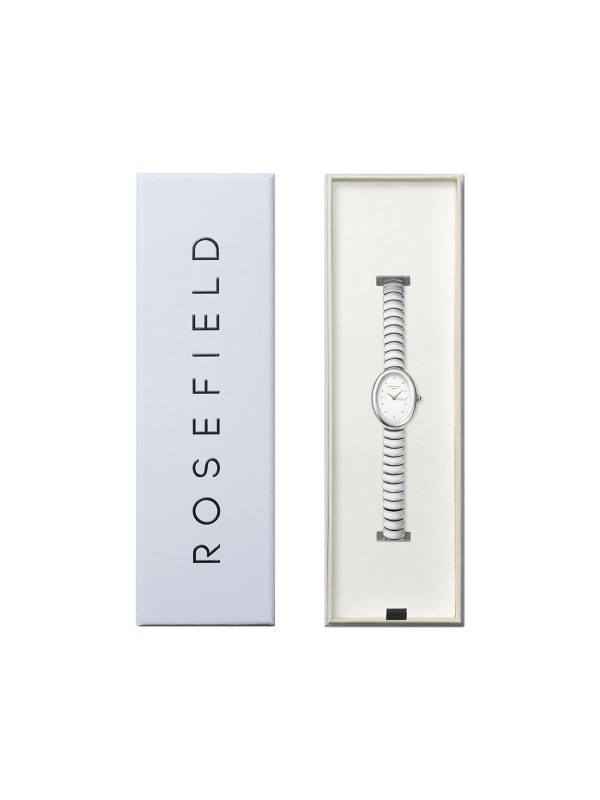 Rosefield OVAL ženski sat u srebrnoj boji sa ovalnim kućištem. Narukvica od nerđajućeg čelika i elegantan moderan dizajn. Naruči online!