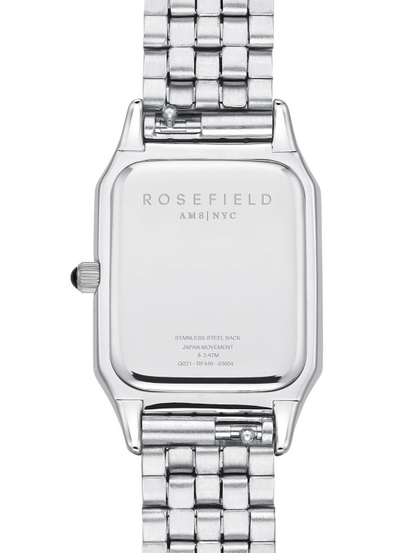Rosefield IVY ženski sat u srebrnoj boji sa pravougaonim kućištem. Kvarcni mehanizam i elegantan minimalistički dizajn. Naruči online!