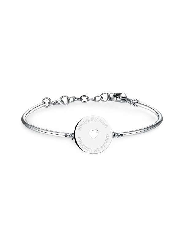 Poručite savršen poklon za mamu! Divna srebrna Love you mama Brosway narukvica rastopiće joj srce gravurom "always my mum - forever my friend"│Chakra - BHK41
