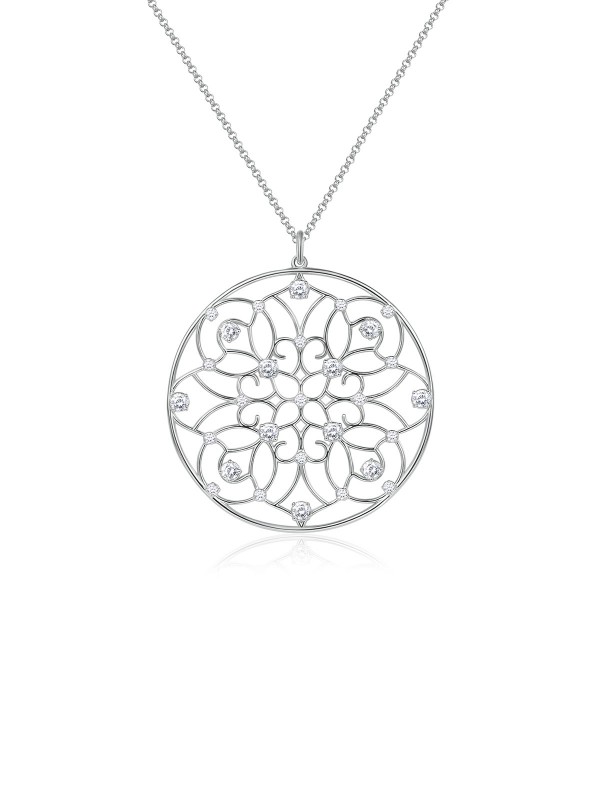 Ogrlica od mesinga u boji srebra sa malim  medaljonom sa Swarovski® kristalima
- dužina: 46cm