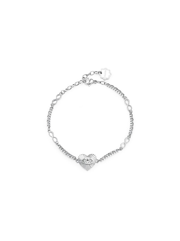 Brosway Chakra narukvicu u boji srebra - model sa Swarovski® kristalima i motivima srca i znaka beskonačnosti, poručite u Timer.co.rs online shop-u.