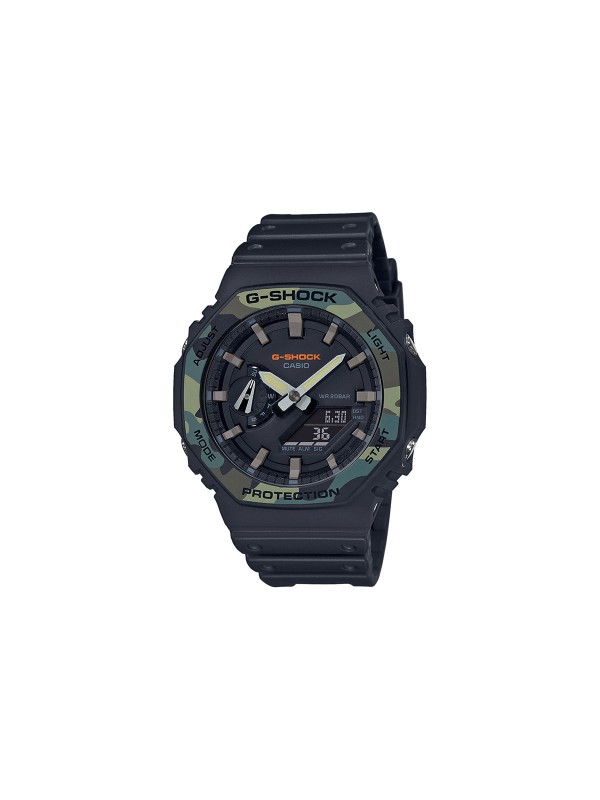 G-Shock muški sat GA-2100SU-1AER sa gumenim kućištem i narukvicom crne boje, sa top ringom: kamuflažni print. Poručite na S&L Jokić, dostava je besplatna.