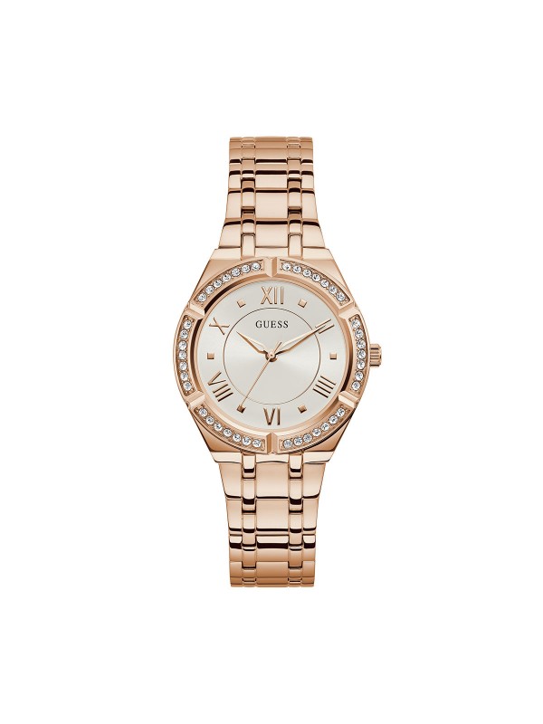 Product story: LADIES ROSE GOLD/BRONZE
Prečnik kućišta: 36mm
Kućište: NERĐAJUĆI ČELIK U BOJI RUŽIČASTOG ZLATA
Brojčanik: BELI SUNRAY
Staklo: MINERALNO
Vodootpornost: 30m
Mehanizam: KVARCNI ANALOGNI 
Narukvica:  NERĐAJUĆI ČELIK U BOJI RUŽIČASTOG  ZL