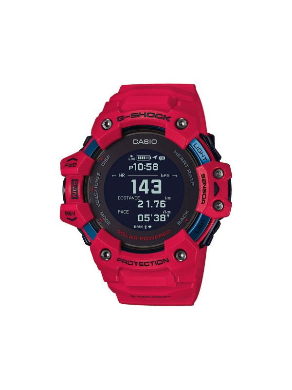 G-Shock crveni ručni sat GBD-H1000-4ER sa Bluetooth Smart opcijom i brojnim dodacima. Kolekcija G-Squad satova. Poručite svoj model na Timer.co.rs.