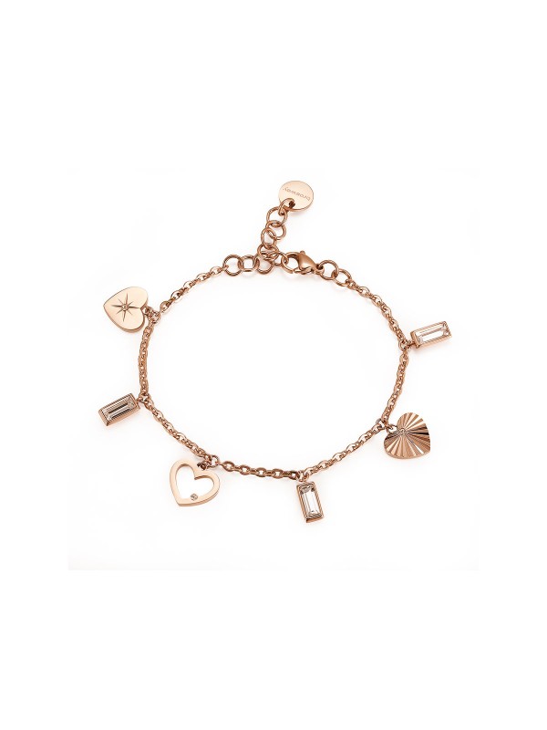 KOLEKCIJA: CHANT

Narukvica od nerđajućeg čelika u boji ružičastog zlata sa privescima sa simbolom: srce i Swarovski® kristali

- dužina: 19cm