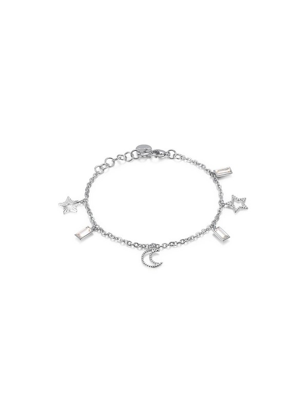 Narukvica koja dolazi u boji srebra iz kolekcije Chant. Elegantni privesci sa zvezdama i mesecom. Swarovski kristali pružaju atraktivan izgled.