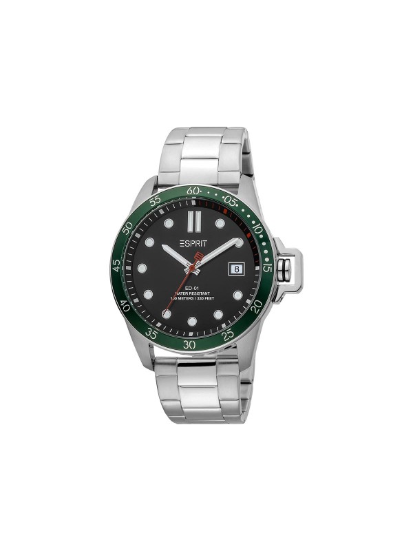 ESPRIT WATCHES klasičan muški sat od nerđajućeg čelika srebrne boje sa crnim brojčanikom. Vodootporan do 50m.