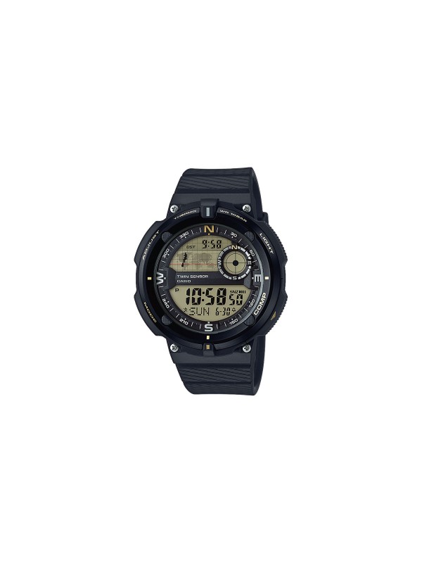 Casio Collection muški ručni sat s gumenom narukvicom s digitalnim kompasom, štopericom, kalendarom, vodootporan do 100m│Satovi i Nakit - Timer.co.rs