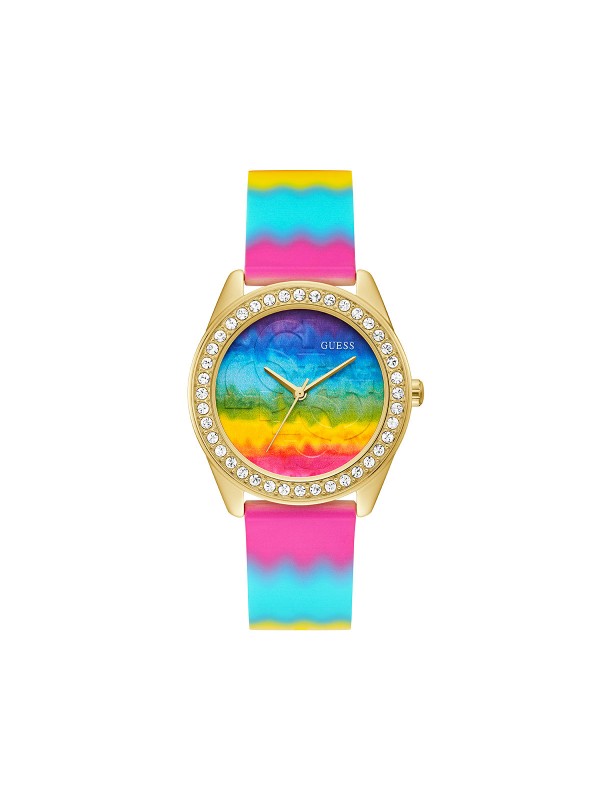 Guess Starburst raznobojni ženski ručni sat sa kućištem u boji žutog zlata - model autentičnog dizajna, brzo i lako poručite putem Timer.co.rs online prodavnice.