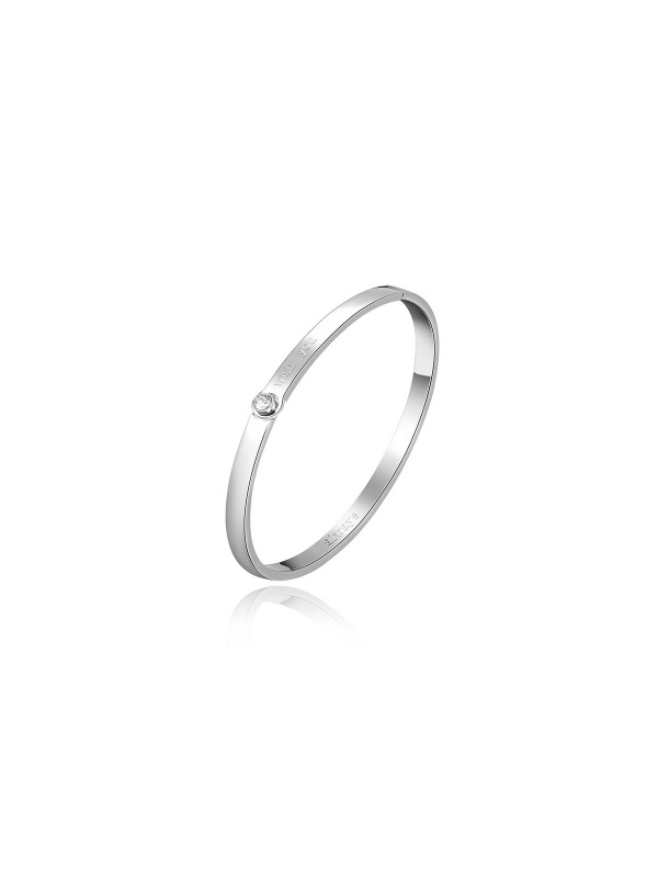 Brosway With You čvrsta narukvica od nerđajućeg čelika boje srebra sa Swarovski kristalom i gravurom WITH YOU ALWAYS je dostupna na Timer.co.rs sajtu.