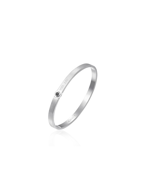 Atraktivna Brosway With You čvrsta narukvica boje srebra sa crnim Swarovski kristalom i porukom ALWAYS WITH YOU je dostupna na sajtu Timer.co.rs.