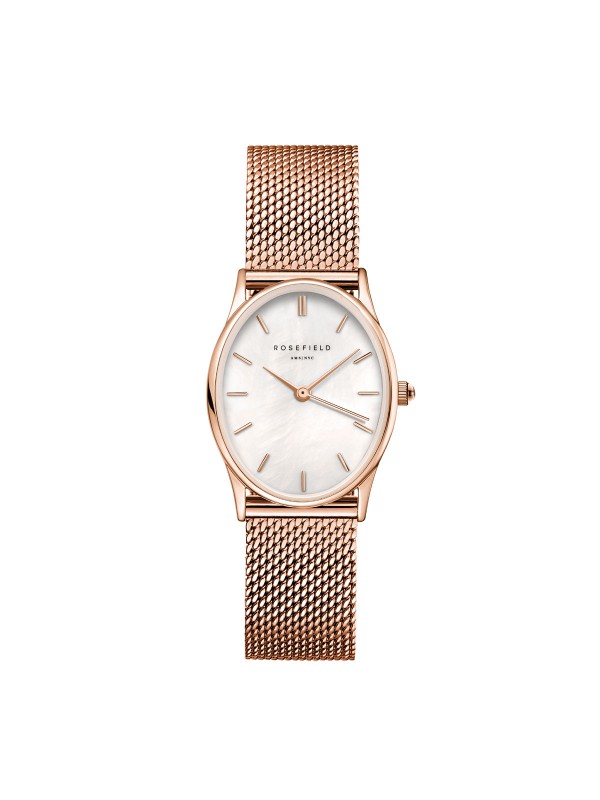 Prelep  Oval Pearl Rose Gold Mesh ženski sat iz kolekcije Rosefield Oval. Stvoren za ženu koja postavlja trendove. Privući će vas na prvi pogled.