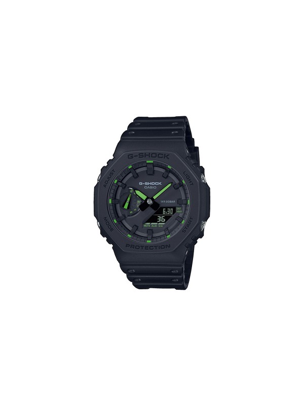 G-Shock Neon Accent je sat koji ne prolazi nezapaženo. Odaberite GA-2100-1A2ER model sa zelenim detaljima i poručite ga u Timer.co.rs online shop-u.