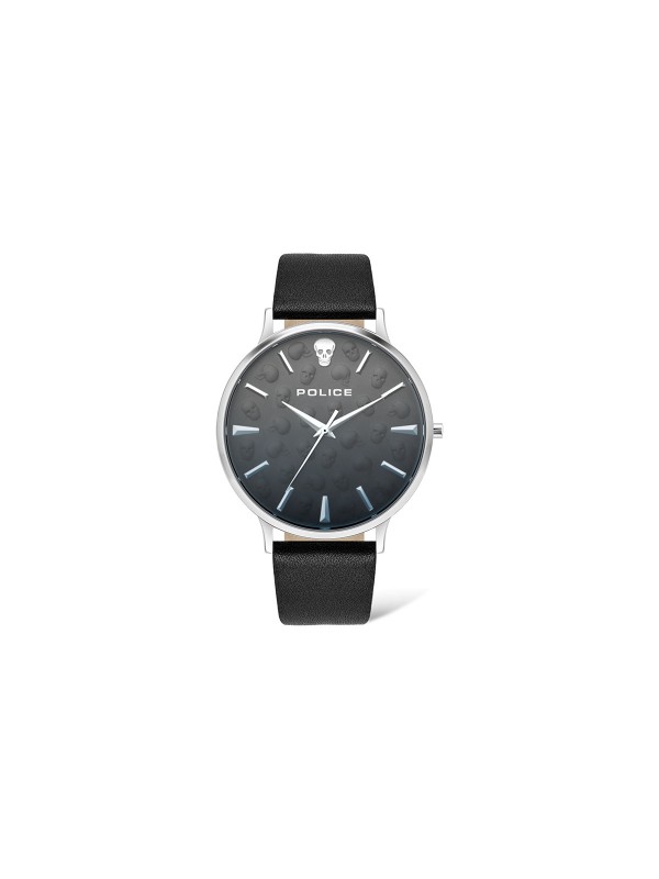 Police Tasman muški sat - model urbanog dizajna sa motivima lobanje na brojčaniku i sa crnom kožnom narukvicom, poručite u Timer.co.rs online shop-u.