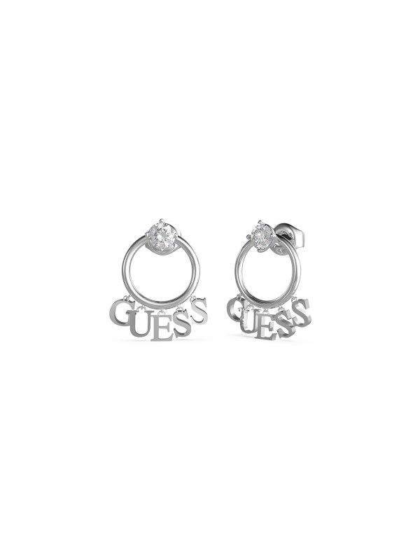 Crystal Harmony ženske minđuše u boji srebra - alke sa cirkonom i visećim privescima u obliku slova (Guess), poručite putem Timer.co.rs online shop-a.