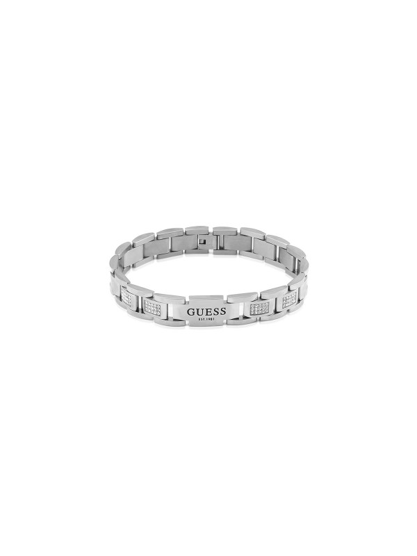 Guess Frontiers mušku narukvicu sa belim cirkonima - model od nerđajućeg čelika u boji srebra, poručite putem Timer.co.rs online shop-a.