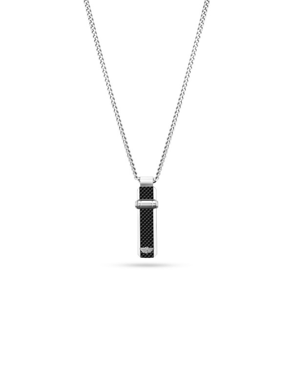 Police Hinged ogrlicu za muškarce u boji srebra - modni detalj sa priveskom od crnih karbonskih vlakana, lako poručite putem Timer.co.rs online shop-a.