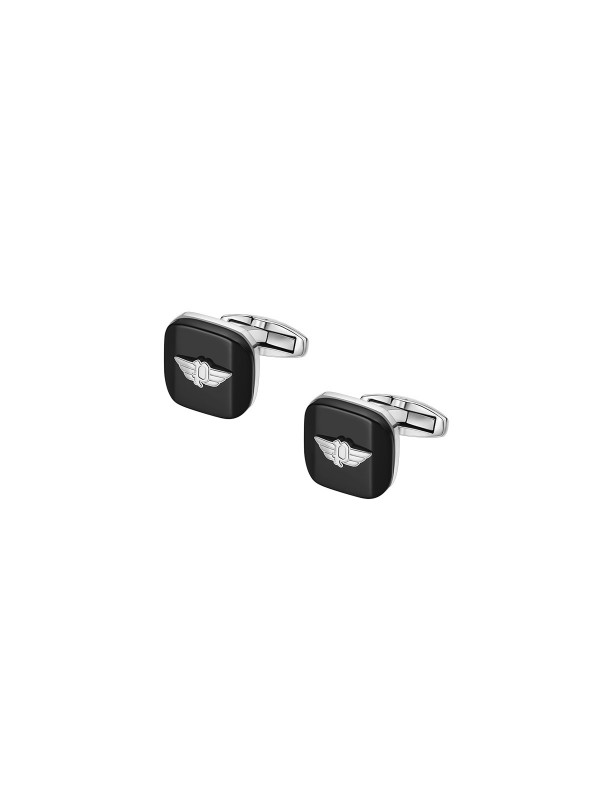 Police Square dugmad za manžetne za muškarce - kvadratni oblik od nerđajućeg čelika i crnog emajla, lako poručite putem Timer.co.rs online shop-a.