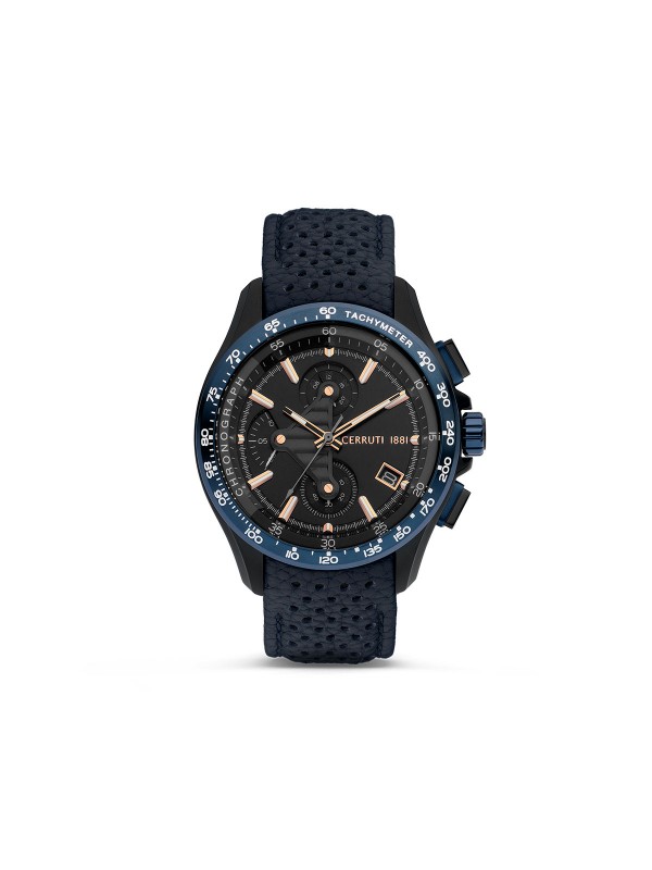 Cerruti 1881 muški sat Ruscello Automatic kolekcije - model sa teget kožnom narukvicom i detaljima u boji zlata, poručite u Timer.co.rs online prodavnici.