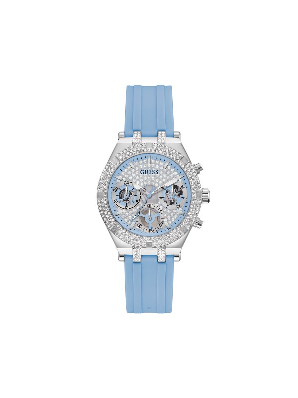 Suptilna elegancija u boji. GUESS ŽENSKI SAT HEIRESS GW0407L1 - Prečnik 38mm, srebrni glitz brojčanik. Poručite online!