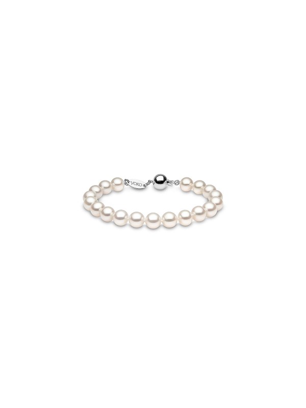 Yoko London narukvicu sa slatkovodnim biserima u belom zlatu od 18ct - model klasičnog dizajna i dužine 19cm, poručite u Timer.co.rs online shop-u.