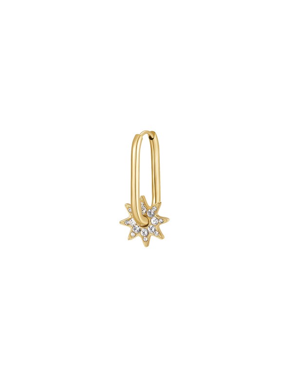 Brosway Chakra single (jednu) minđušu pravougaonog oblika sa priveskom u obliku zvezde - model u boji žutog zlata, poručite u Timer.co.rs online shop-u.