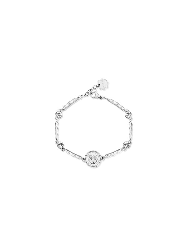 Brosway Chakra narukvicu u boji srebra, model sa priveskom u obliku sove, gravirnom porukom i kristalima, lako poručite putem Timer.co.rs online shop-a.