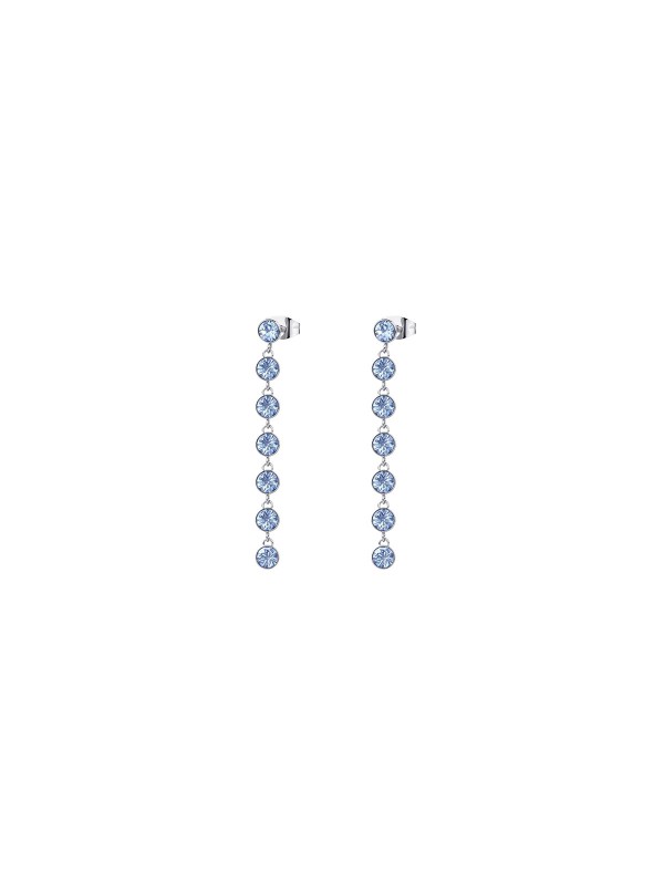 Brosway Symphonia ženske viseće minđuše dužine 4,5cm - model u boji srebra sa svetlo plavim kristalima, poručite putem Timer.co.rs online shop-a.