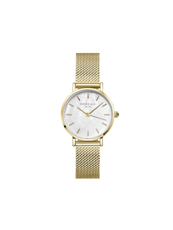 Rosefield The Small Edit ručni sat - elegantni model sa crnim brojčanikom i narukvicom sa prevlakom od 23ct žutog zlata, poručite u Timer.co.rs online shop-u.
