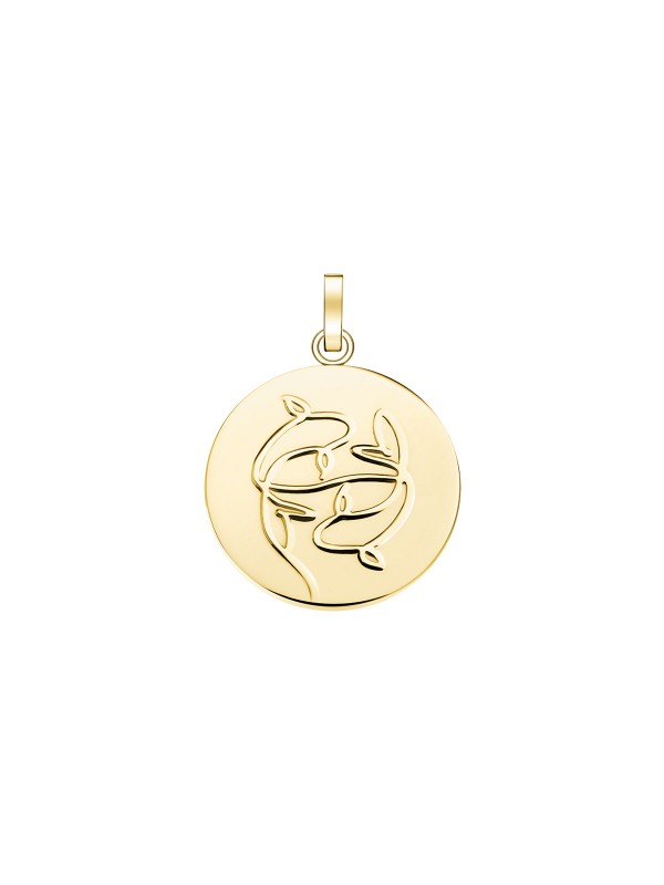 Rosefield Zodiac Coin privezak - medaljon sa motivom horoskopskog znaka Riba i sa prevlakom od 14ct žutog zlata, poručite u Timer.co.rs online shop-u.