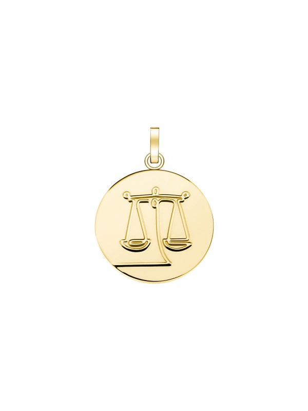 Rosefield Zodiac Coin privezak - medaljon sa motivom horoskopskog znaka Vage i sa prevlakom od 14ct žutog zlata, poručite putem Timer.co.rs online shop-a.