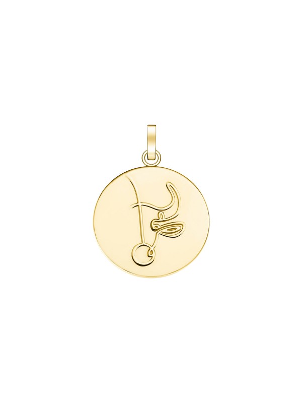 Rosefield Zodiac Coin privezak - medaljon sa motivom horoskopskog znaka Bika i sa prevlakom od 14ct žutog zlata, poručite putem Timer.co.rs online shop-a.