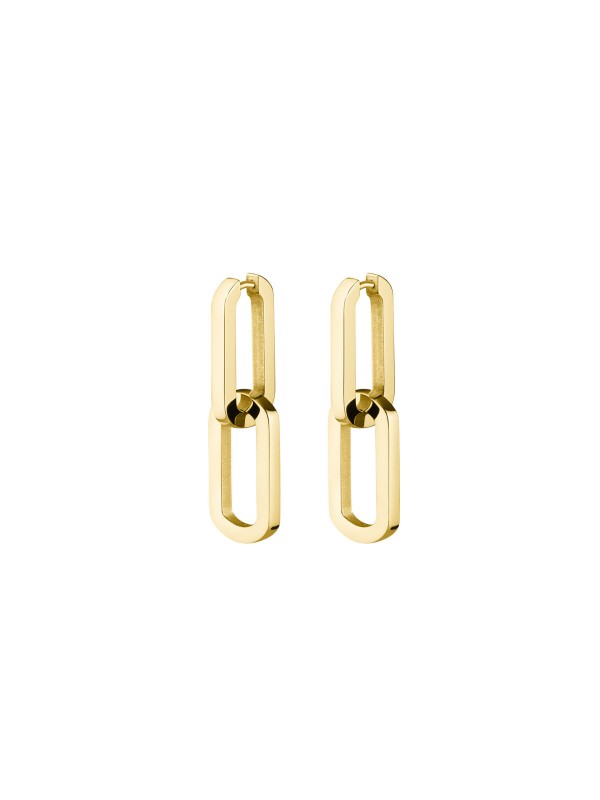 Rosefield Dual Hoops - ženske minđuše (alke) izrađene od nerđajućeg čelika sa prevlakom od 14ct žutog zlata, poručite putem Timer.co.rs online prodavnice.
