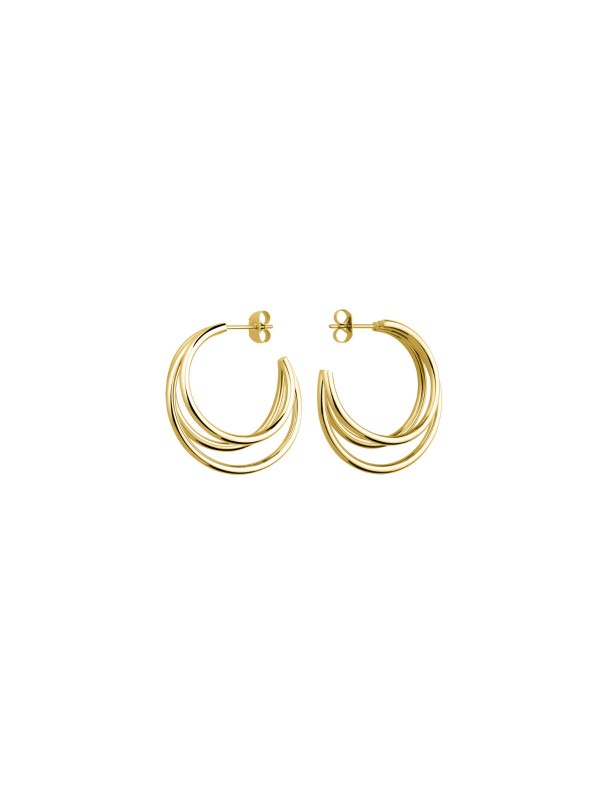 Rosefield Triple Hoops - minđuše (alke) prečnika 30mm izrađene od nerđajućeg čelika sa prevlakom od 14ct žutog zlata, poručite u Timer.co.rs online shop-u.