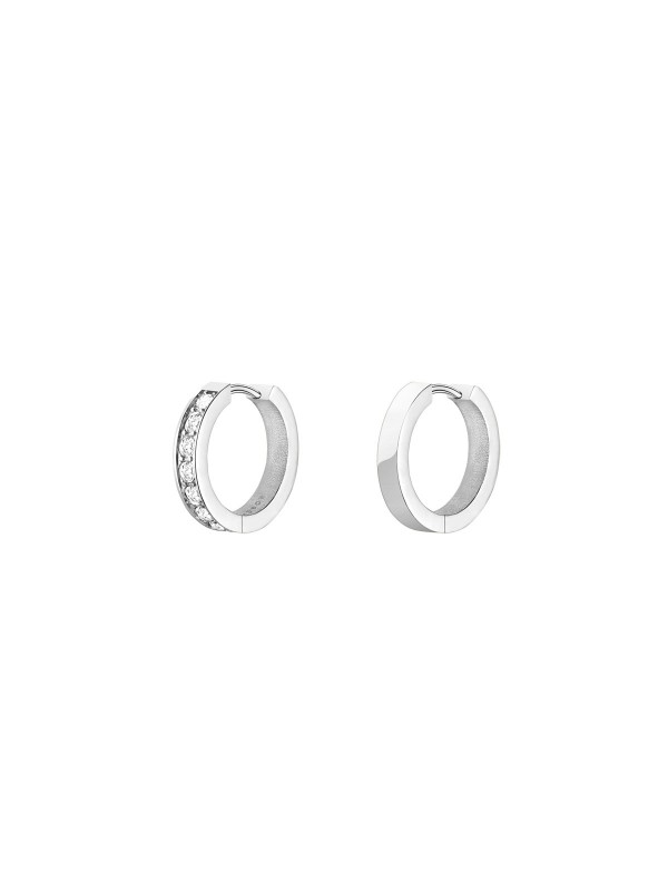 Rosefield Crystal Hoops - glamurozne ženske minđuše (alke) sa cirkonima i sa prevlakom u boji srebra, brzo i lako poručite putem Timer.co.rs online prodavnice.
