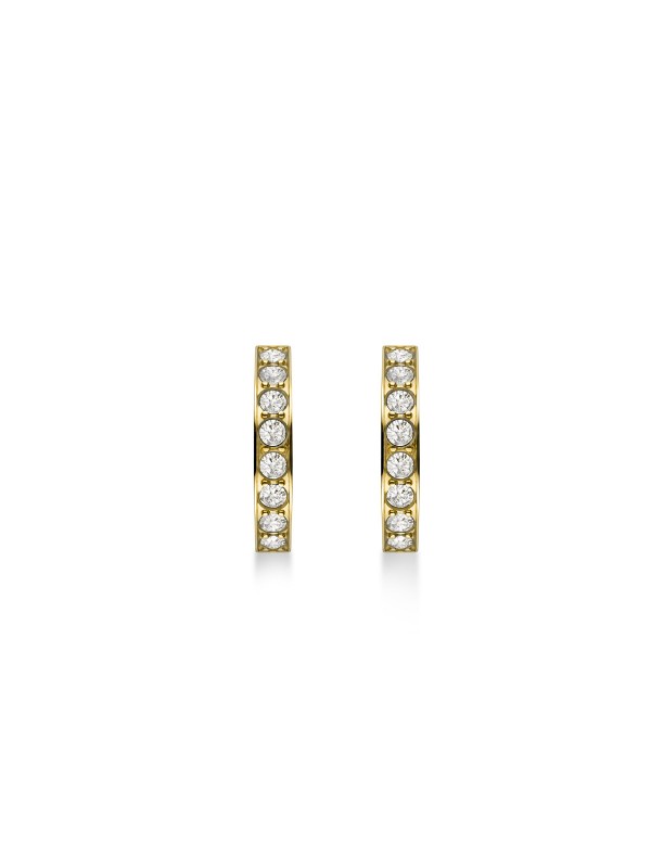 Rosefield Crystal Hoops - glamurozne ženske minđuše (alke) sa cirkonima i sa prevlakom od 14ct žutog zlata, lako poručite putem Timer.co.rs online prodavnice.