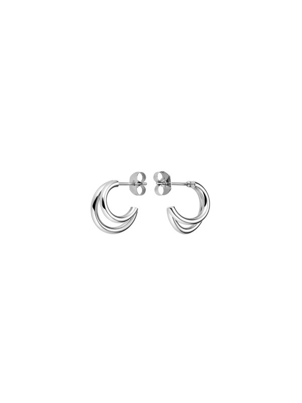 Rosefield Double Hoops - ženske minđuše (alke) ovalnog oblika sa prevlakom u boji srebra i prečnikom 25,5mm x 17,5mm, poručite u Timer.co.rs online shop-u.
