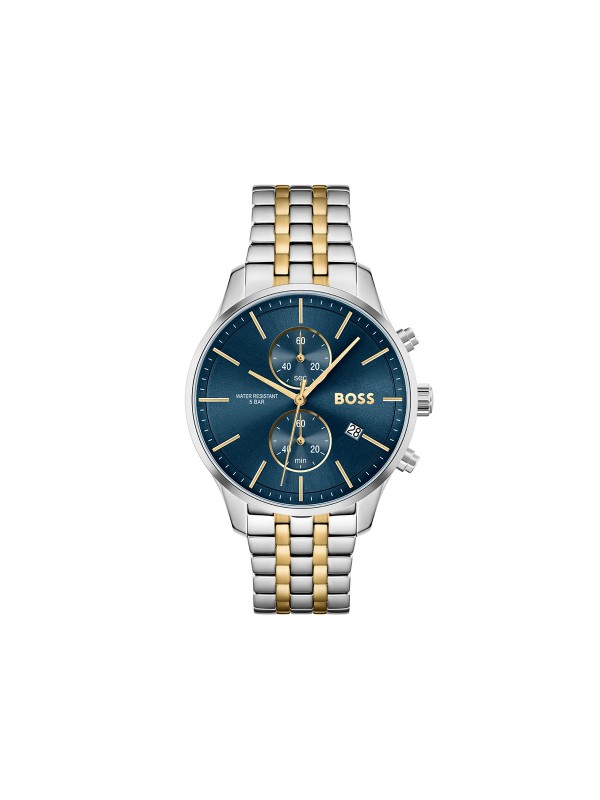 Boss Associate muški ručni sat modernnog dizajna - model sa narukvicom u kombinaciji boja srebra i žutog zlata, poručite putem Timer.co.rs online shop-a.