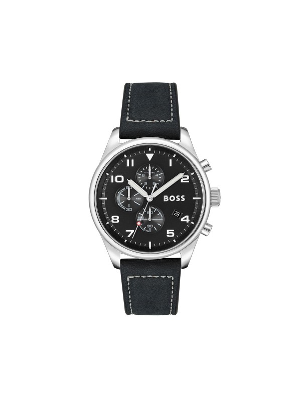 Boss View muški ručni sat - atraktivni model sa crnom narukvicom od vintage kože, brzo i lako poručite putem Timer.co.rs online prodavnice na kućnu adresu.