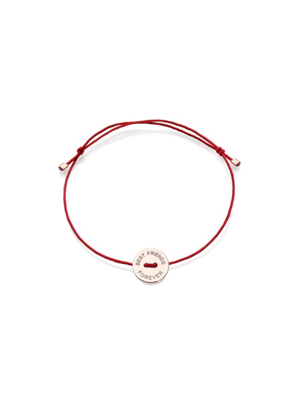 BURATO Ženska narukvica -  Model Best Friend Forever Red Ribbon  ✓ Boja roze zlata ✓ Crvena narukvica ➤ Poručite online odmah!