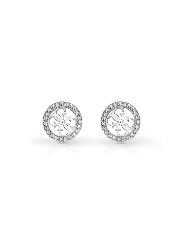 Savršen spoj klasične elegancije i modrenog dizajna - GUESS STUDS PARTY - Veličina 12mm ✔️4G logotip ✔️Krug ovičen cirkonima ✔️- Poručite online!