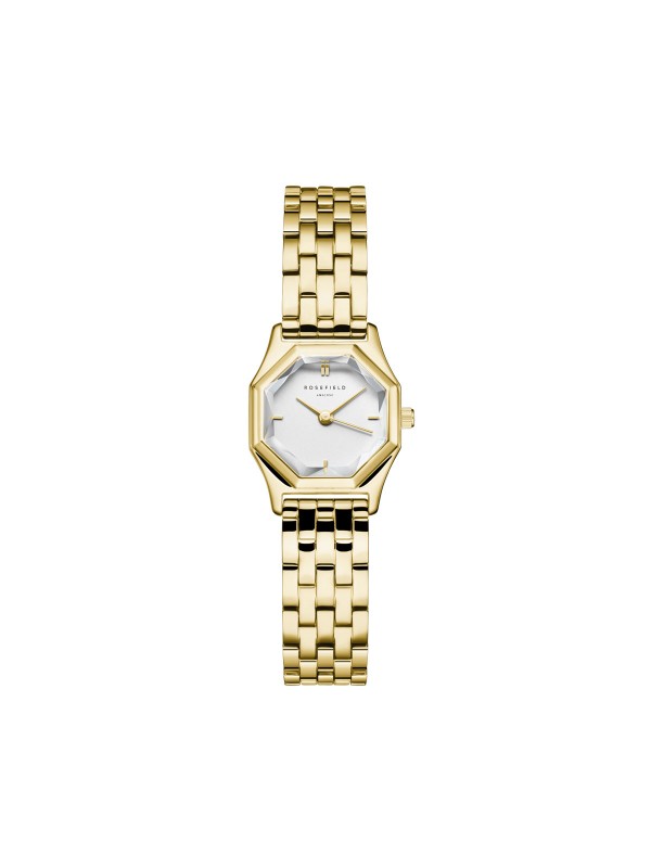 Rosefield Gemme ženski ručni sat - model u boji žutog zlata sa osmougaonim kućištem, lako poručite putem Timer.co.rs online shop-a na kućnu adresu.