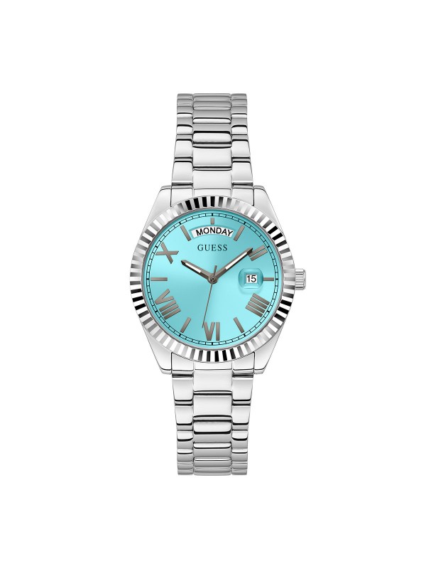 Guess Luna ženski ručni sat - analogni model u boji srebra sa svetlo plavim brojčanikom, poručite putem Timer.co.rs online prodavnice na kućnu adresu.