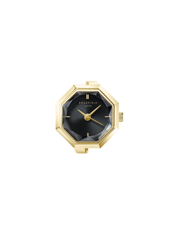 Rosefield sat u vidu prstena u boji žutog zlata - model sa elegantnim crnim brojčanikom, brzo i lako poručite putem Timer.co.rs online prodavnice.