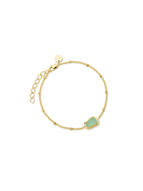 Unesite boju i simboliku u svoju kolekciju sa narukvicom Organic Gemstone. Kombinacija žutog zlata i zelenog aventurina za stil i samopouzdanje.